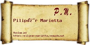 Pilipár Marietta névjegykártya